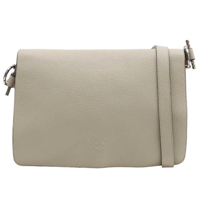 Loewe Anagram Embossed 2-Way Bag Light Gray in Grey Leather from VINTAGE QOO TOKYO