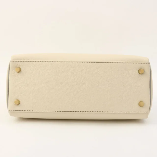 Hermès 2018 Kelly 28 Craie in White Epsom leather from VINTAGE QOO TOKYO, photo 11 of 13