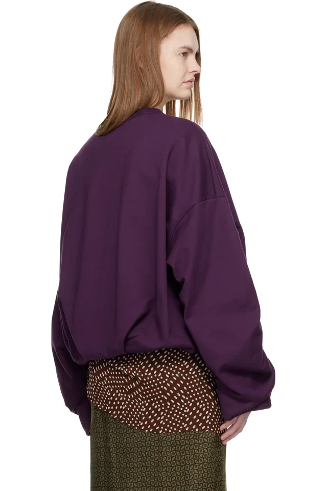 Dries Van Noten Purple Draped Sweatshirt, photo 3 of 4 from SSENSE