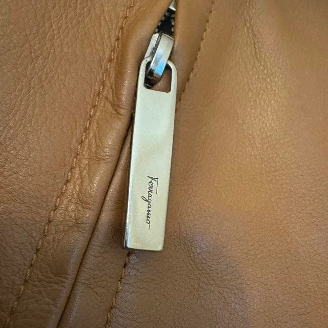 Ferragamo Women's Shoulder bags - Tan/Brown in brown|red|neutral Leather from Depop, photo 2 of 7