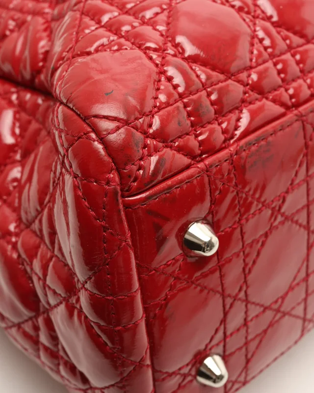 Dior Large Cannage Patent Shopping Tote Bag in Patent leather from A Retro Tale, photo 7 of 11