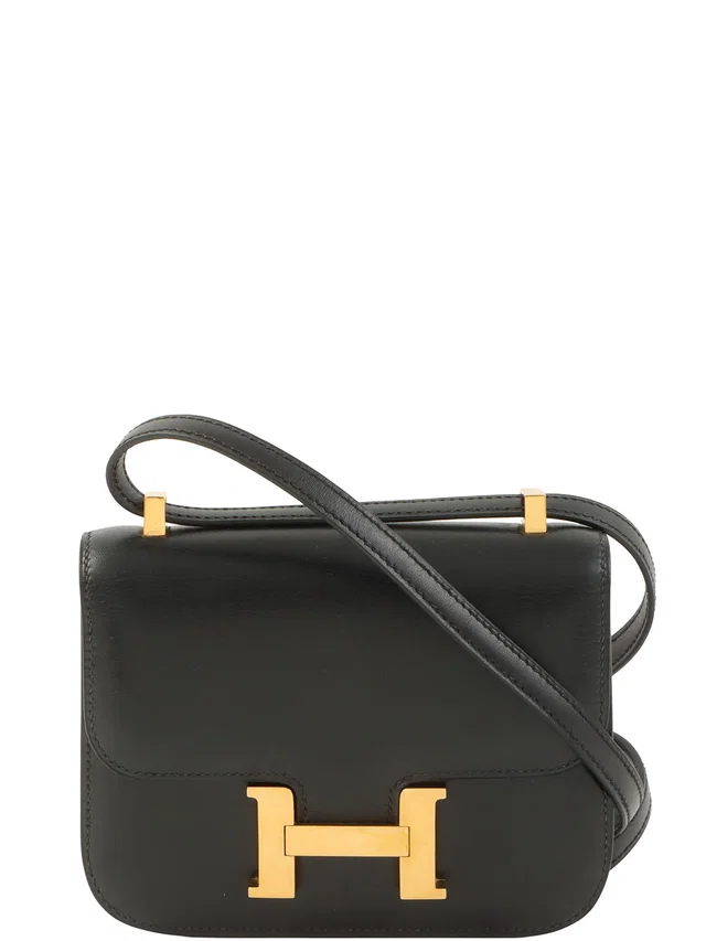 Hermès 1992 Constance 14 Black in Black Box leather from VINTAGE QOO TOKYO