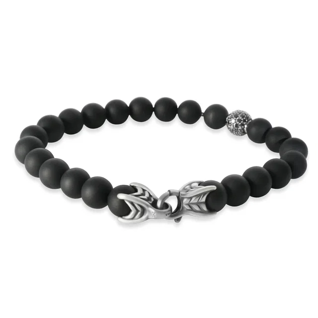 David Yurman Sterling Silver Diamond Spiritual Bead Bracelet 925 in Silver from HEWI
