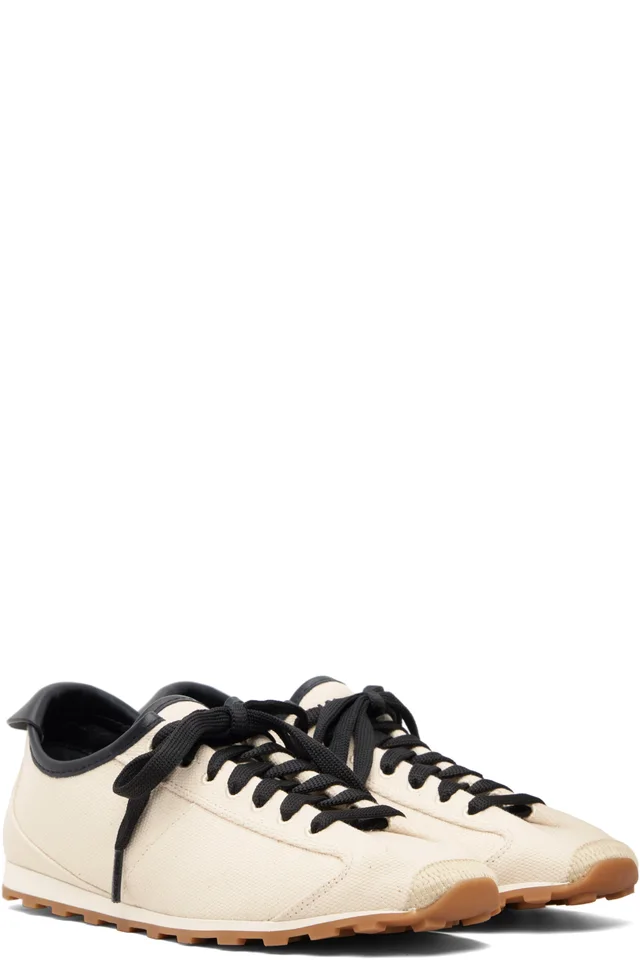JACQUEMUS Beige 'The Tennis' Sneakers, photo 4 of 5 from SSENSE