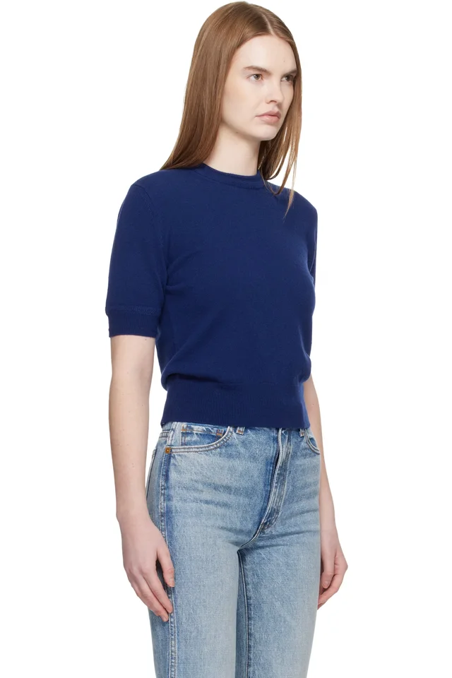 Jil Sander Blue Lightweight Wool Knit T-Shirt, photo 2 of 4 from SSENSE