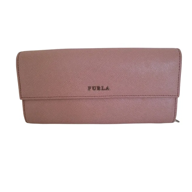 Furla Babylon Large Flap Wallet Pink Saffiano Leather Long Clutch Wallet in pink Saffiano leather from Poshmark