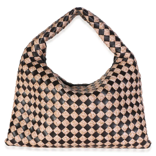 Bottega Veneta Fondant Natural Nappa Raffia Intrecciato Small Hop Hobo in Beige Nappa leather from myGemma