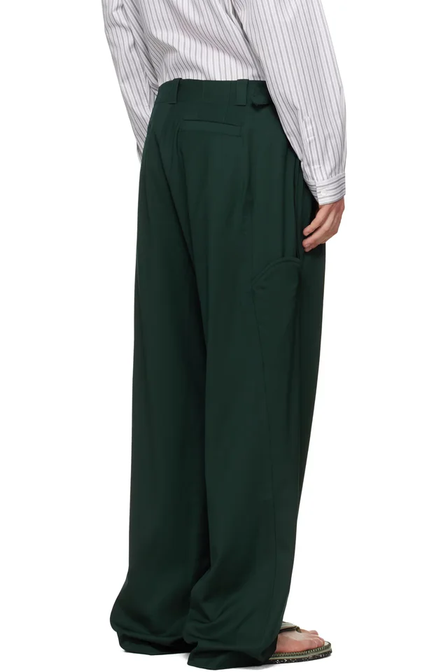 Kiko Kostadinov Green Andras Formal Trousers, photo 3 of 4 from SSENSE