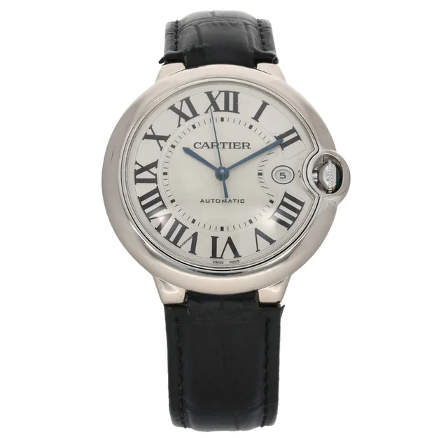 Cartier Ballon Bleu W69016Z4 42mm Stainless Steel Watch in Blue Leather from H&T