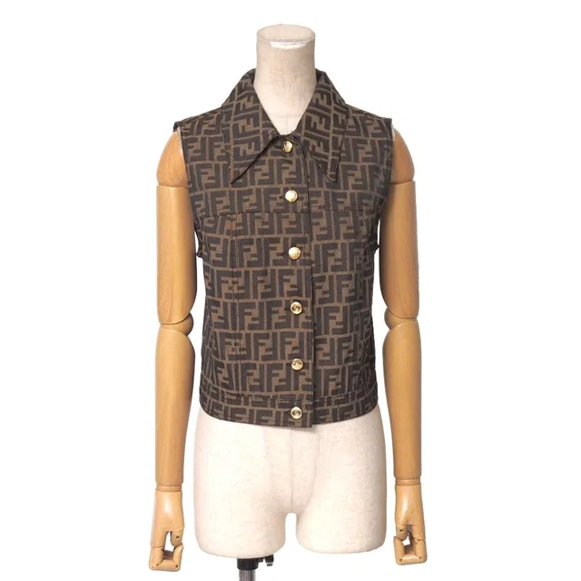 Fendi Vintage Zucca Vest 40 Gilet Double FF Button from The Reluxe