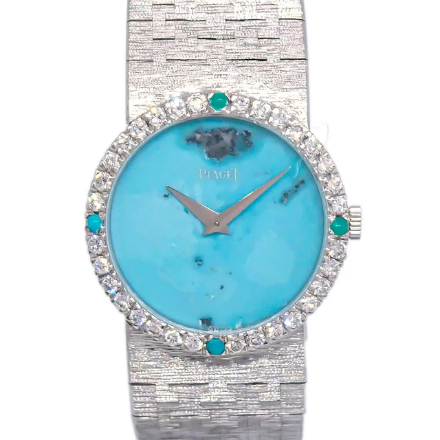 Piaget Tradition Turquoise Ref.9706A6 Manual-winding Watch 18KWG in Blue from AMORE Vintage Tokyo