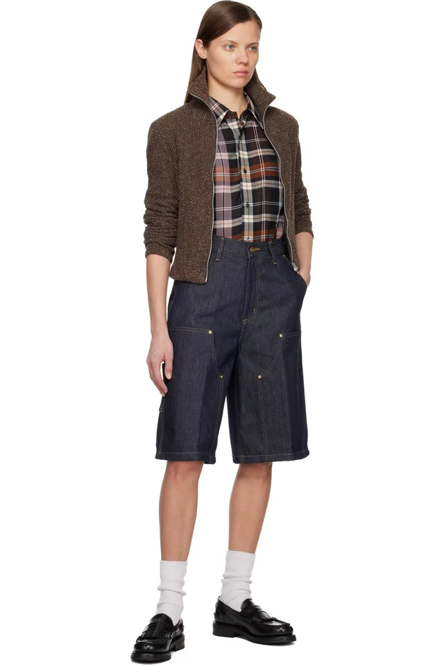 Carhartt Work In Progress Blue Nixon Double Knee Denim Shorts, photo 4 of 4 from SSENSE