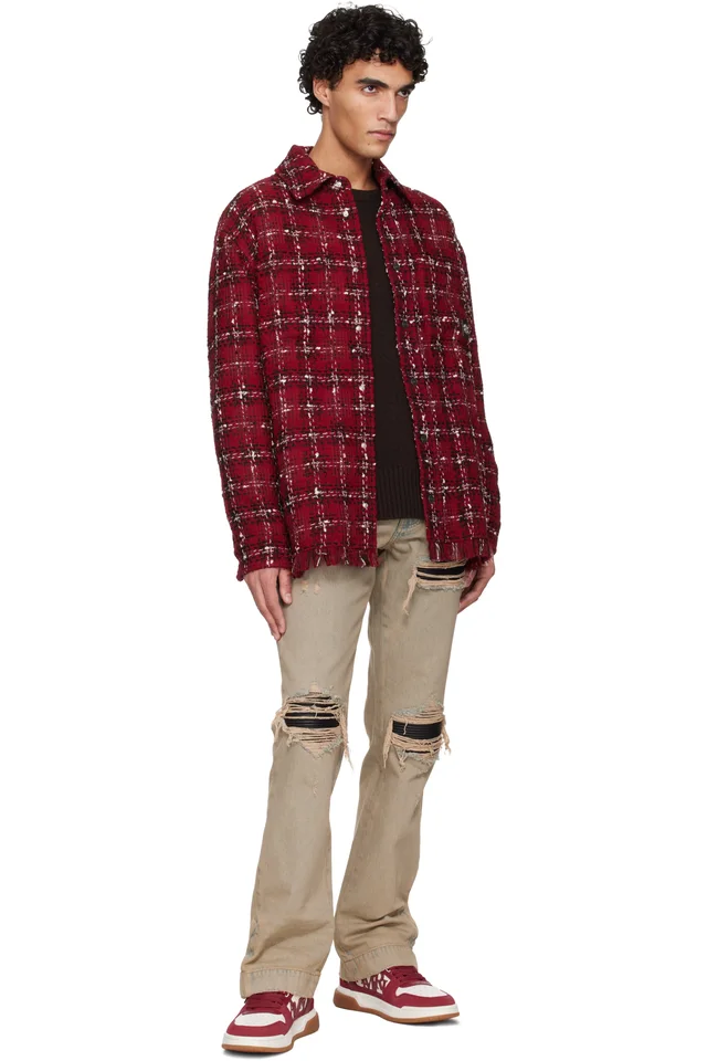 AMIRI Beige MX1 Straight Flare Jeans, photo 4 of 4 from SSENSE