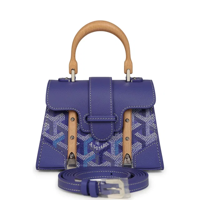 Goyard Goyardine Canvas Blueberry Purple Saigon Structure Nano Palladium Hardware in Purple Canvas from Madison Avenue Couture