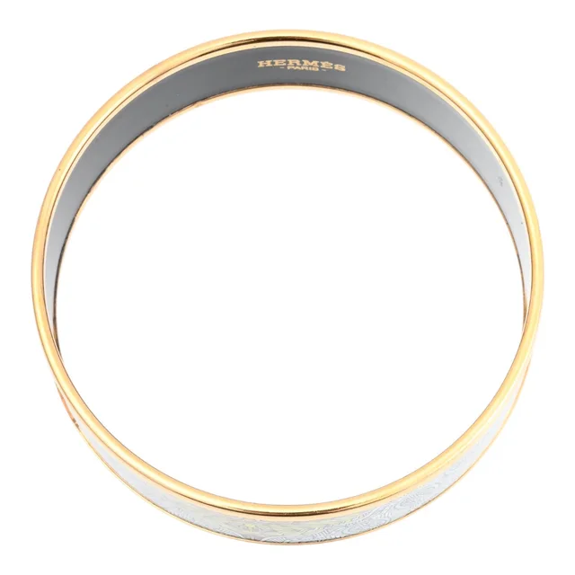 Hermès Email bangle GM Gold/Pink in Pink from VINTAGE QOO TOKYO, photo 2 of 7