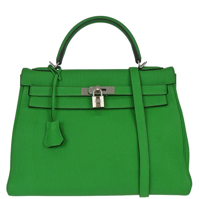 Hermès Bambou Togo Kelly 32 Retourne 2way Shoulder Handbag in Togo leather from AMORE Vintage Tokyo