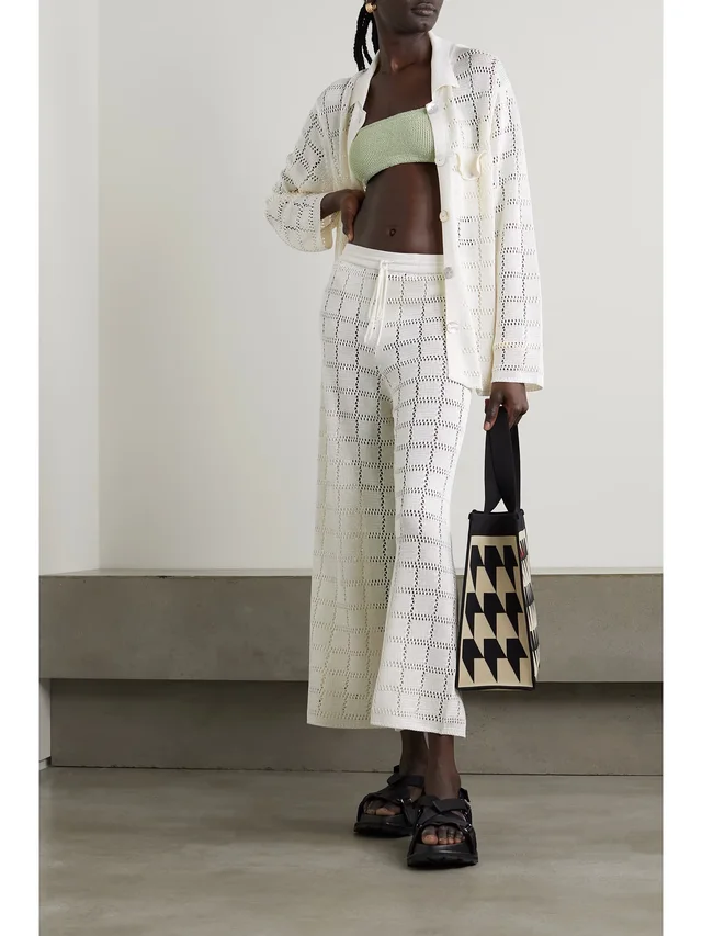 CALLE DEL MAR Pointelle-knit shirt in Beige, photo 2 of 2 from NET-A-PORTER (Canada)