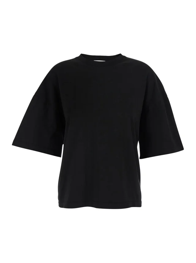 Agolde 'ellery tee' Black T-Shirt with Round Neck and Short Sleeves in Cotton for Women in Black 100% Regenerative Cotton from Gaudenzi Boutique, photo 1 of 1