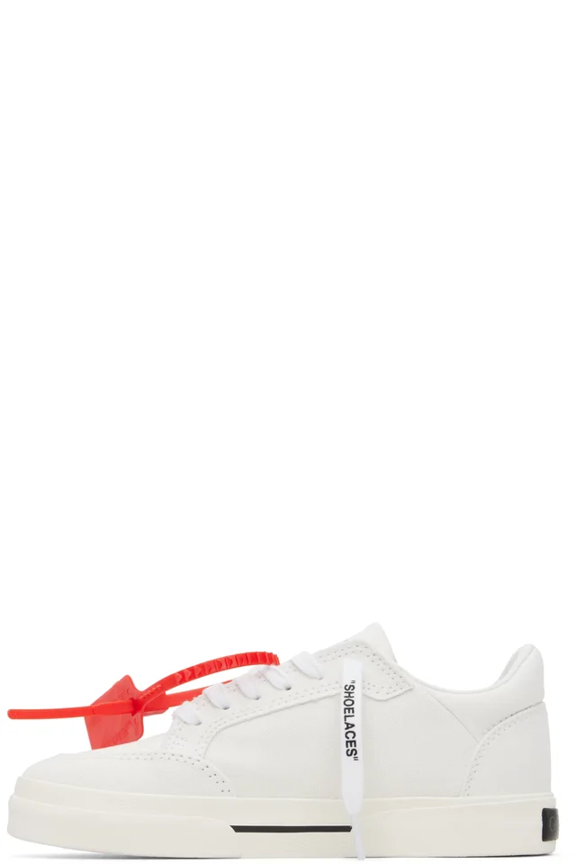Off-White White Vulcanized Low Canvas Sneakers, photo 3 of 4 from SSENSE