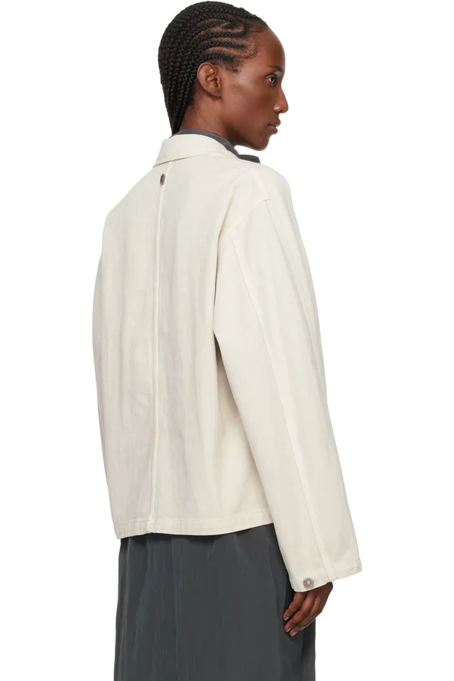 LE17SEPTEMBRE Off-White Garment-Dyed Denim Hunting Jacket, photo 3 of 4 from SSENSE