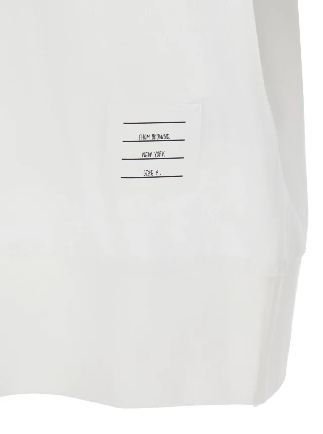 Thom browne White T-Shirt with Classic Collar and 4-Bar Detail on Sleeve in Cotton for Men in White 100% Cotton, photo 5 of 6 from Gaudenzi Boutique