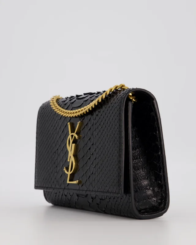 Saint Laurent Kate Monogram Chain Wallet Bag in Black Python from Sellier, photo 4 of 4