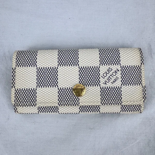 Louis Vuitton Damier Azur 4 Key Holder Case in Canvas, Metal from Reowned