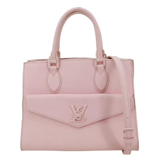 Louis Vuitton Lockme Tote PM Monochrome Soft Calfskin Leather Tote Bag Pink in Pink Calfskin from Dallas Designer Handbags