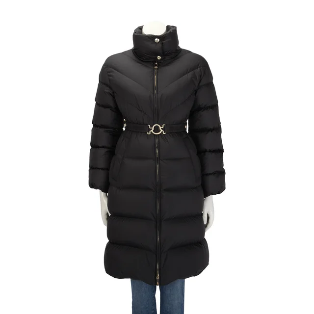 Moncler Quilted Down Long Brou Jacket 0 in Black from Blue Spinach