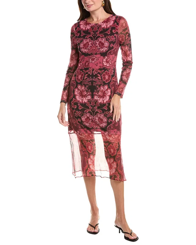 Johnny Was Tulus Mesh Silk-Blend Midi Dress, image 1 of 1 from Rue La La