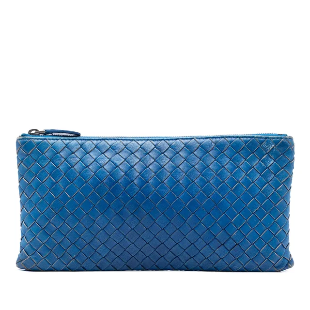 Blue Bottega Veneta Nappa Intrecciato Clutch in Blue Nappa leather from Designer Revival, photo 1 of 1