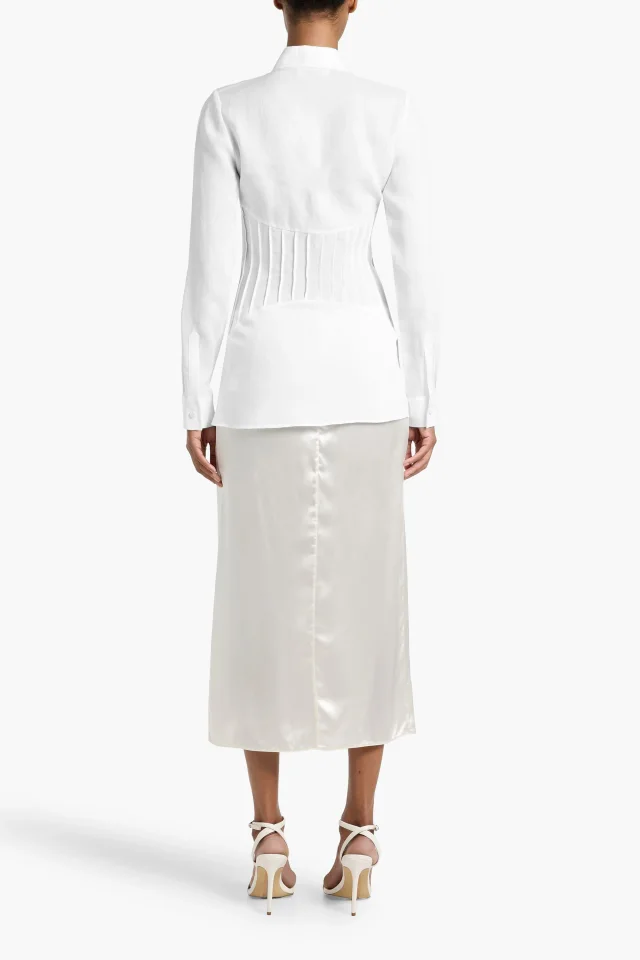 Gabriela Hearst Duff Pintucked Linen Shirt, photo 3 of 4 from THE OUTNET