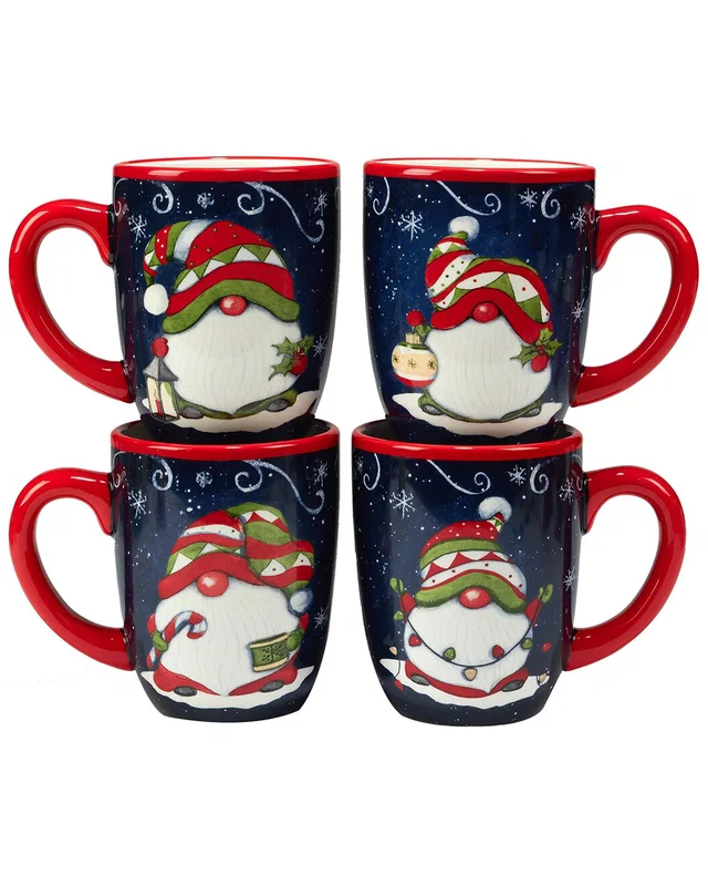 Certified International Holiday Magic Gnomes Set of 4 Mugs, image 1 of 1 from Rue La La
