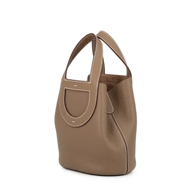 Hermès In the loop Etoupe Taurillon Clemence Swift Leather Size 18 in Taupe Clemence leather from GALLERY RARE, photo 2 of 14