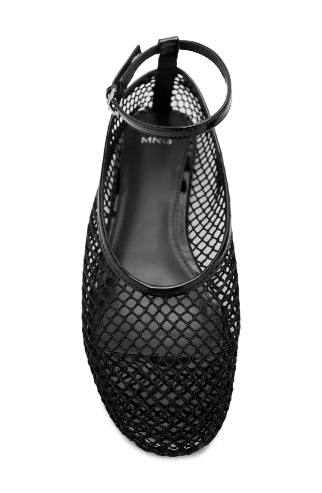 MANGO Ankle Strap Ballet Flat in Black, photo 3 of 5 from Nordstrom Rack