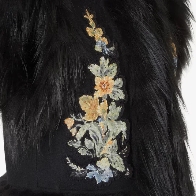 Fendi Black wool gilet with embroidery and fox fur trim from SENSER, photo 1 of 1