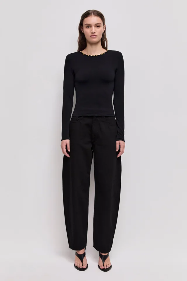 AJE Baroque Hardware Knit Top in Black from Aje, photo 1 of 1