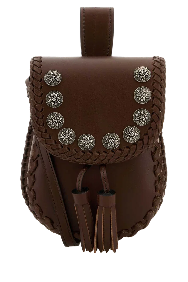 Prada Miniborse Crossbody Bag — Brown Vitello in Brown Leather from HEWI