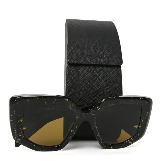 Prada Acetate Symbole Sunglasses SPR 14Z Black Marble in Black from FASHIONPHILE, photo 7 of 7