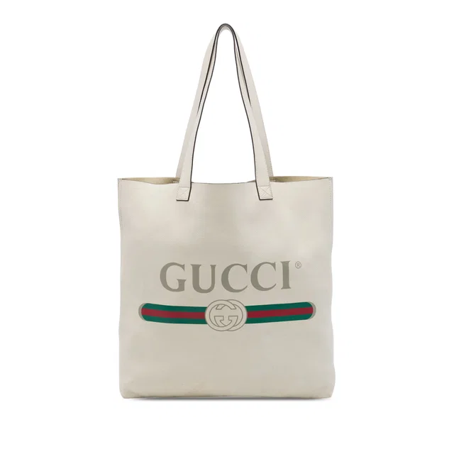 Brown Gucci Calfskin Logo Tote in Brown Calfskin from Designer Revival