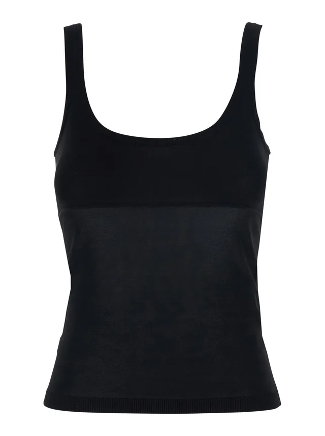 MAX MARA Black Top with Round Neck in Viscose Woman in Black 92% Viscose 8% Polyester, photo 2 of 6 from Gaudenzi Boutique