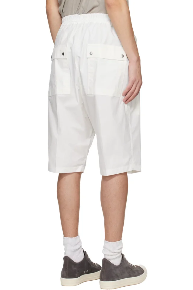 Rick Owens Off-White Temple Bela Pods Shorts, photo 3 of 4 from SSENSE