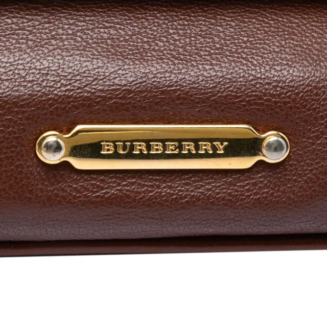 Beige Burberry House Check Canvas and Leather Adeline Fold Over Wristlet Clutch in Beige Canvas from Designer Revival, photo 5 of 6