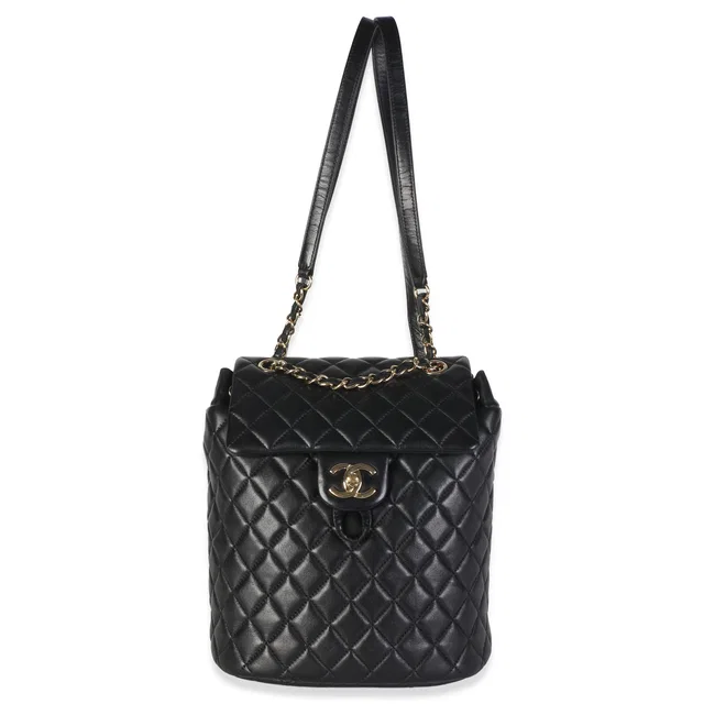 Chanel Black Quilted Calfskin Medium Urban Spirit Backpack in Black Calfskin from myGemma