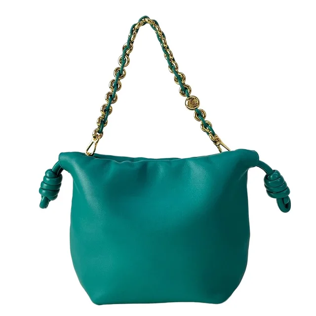 Loewe Handbag Flamenco Purse Mini Green Chain Handle Drawstring Lambskin in Green Lambskin from The Reluxe, photo 2 of 2