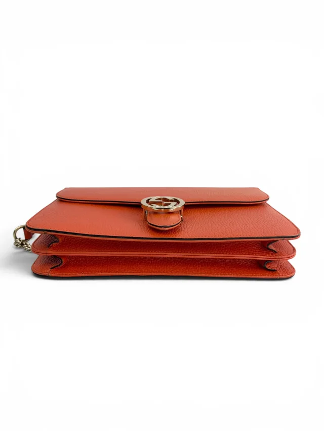 Gucci Interlocking G Shoulder Bag in Orange Leather from Season 2 Consign, photo 7 of 10
