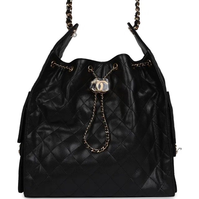 Chanel Medium 25 Hobo Bag Black Caviar Gold Hardware in Black Caviar leather from Madison Avenue Couture