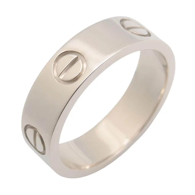 Cartier Love Au750 White Gold Ring Size 15.5 in White from LuxUness