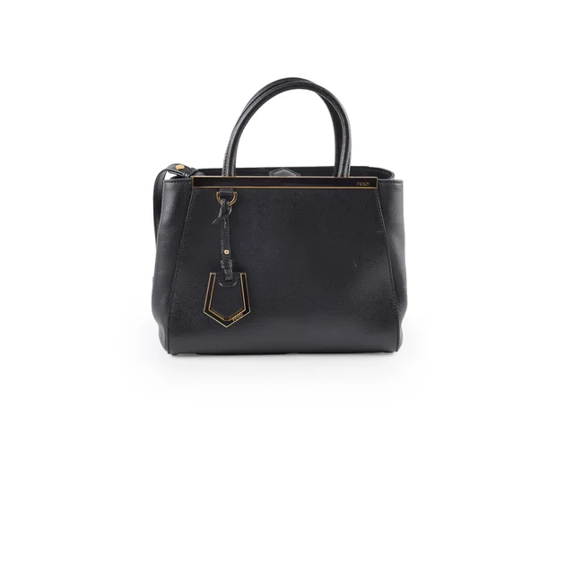 Fendi 2Jours Bag Small Black in Black Calfskin from The Purse Affair