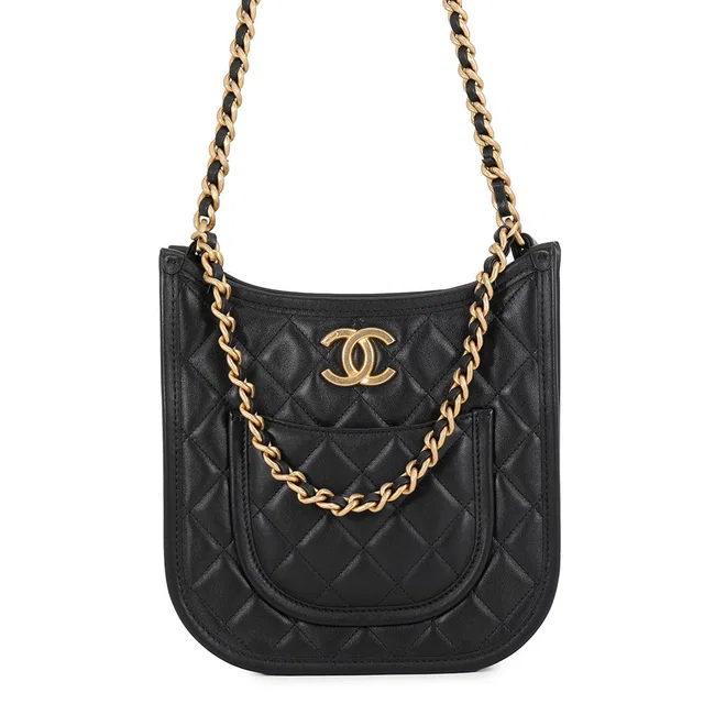 Chanel Matelasse Hobo Chain Shoulder Bag BlackAS4532 Lambskin in Lambskin from GALLERY RARE